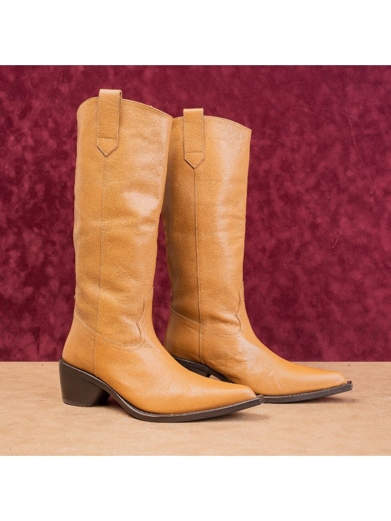 Simon Miller Wmn Bandi Brown Leather Boho Western Cowboy Boots 7us Eur37